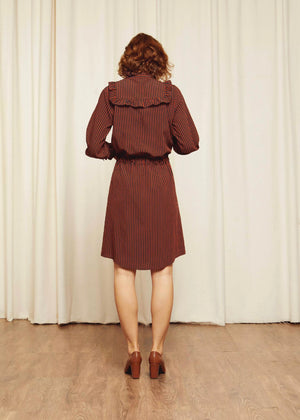 Ruby Ruffled Dress — RUST