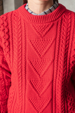 Sanelle Cable Sweater Red