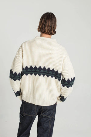 Galdo Jacquard Cardigan Off White