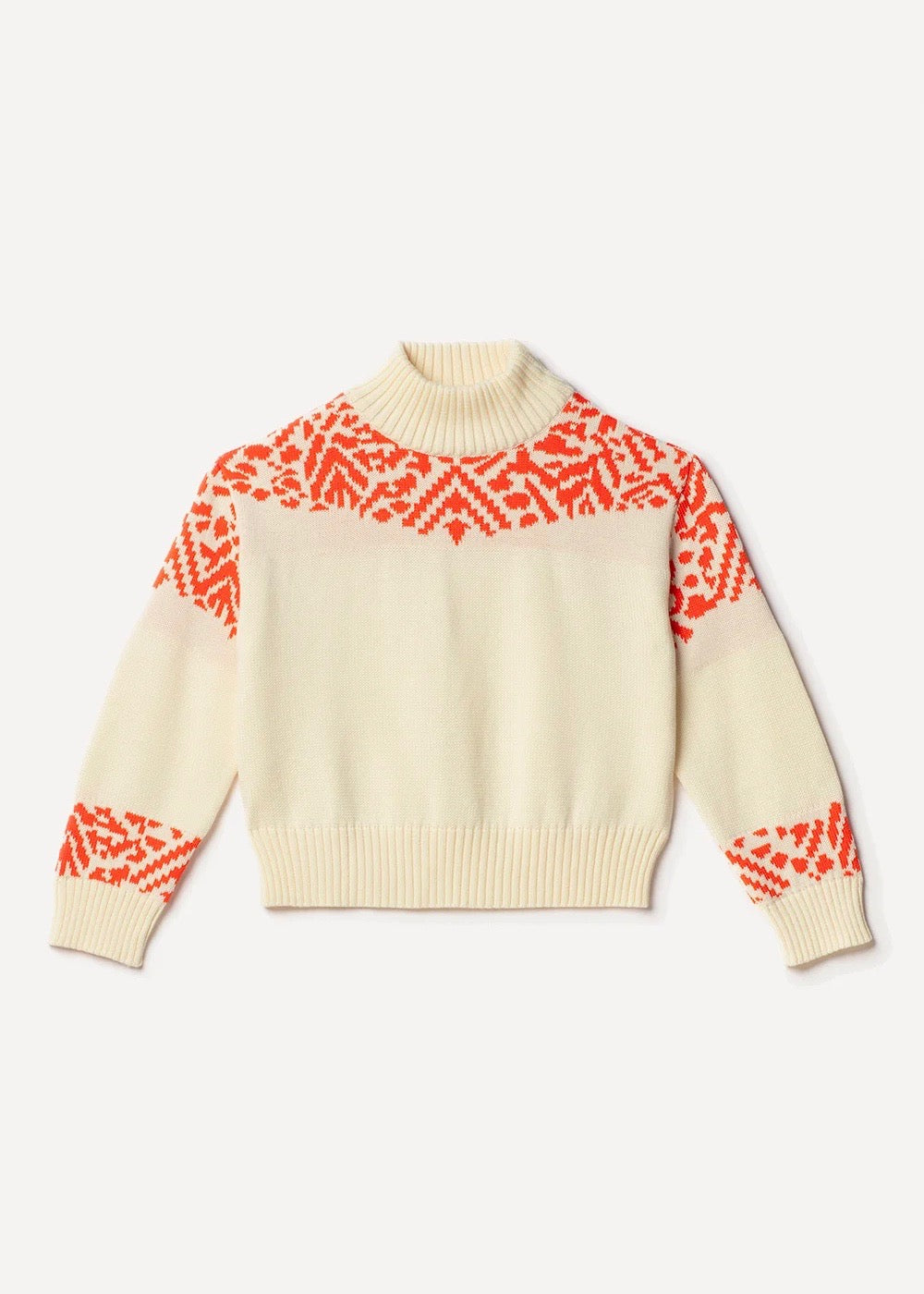 Sidorf Jacquard Sweater — OFF WHITE / ORANGE