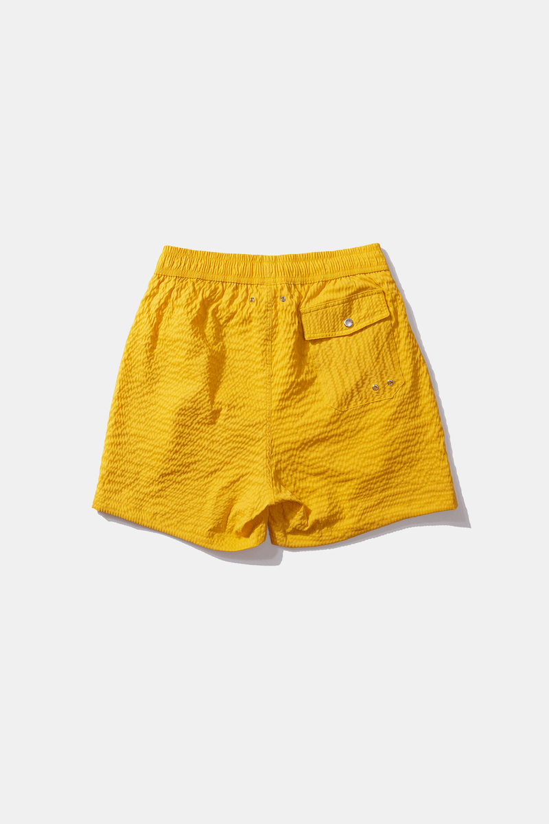 Seersucker Swimsuit Short — YELLOW