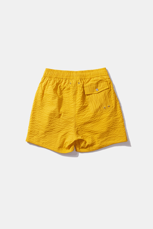 Seersucker Swimsuit Short — YELLOW