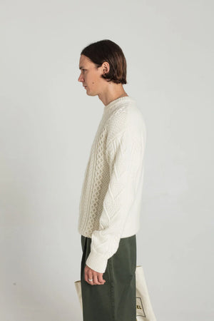 Sandre Cable Sweater White