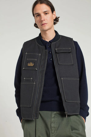 Versi canvas Sleeveless Utility Vest — NAVY