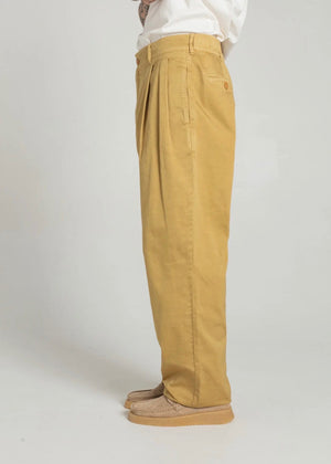 Pitt Wide Gabardine Pants — BEIGE