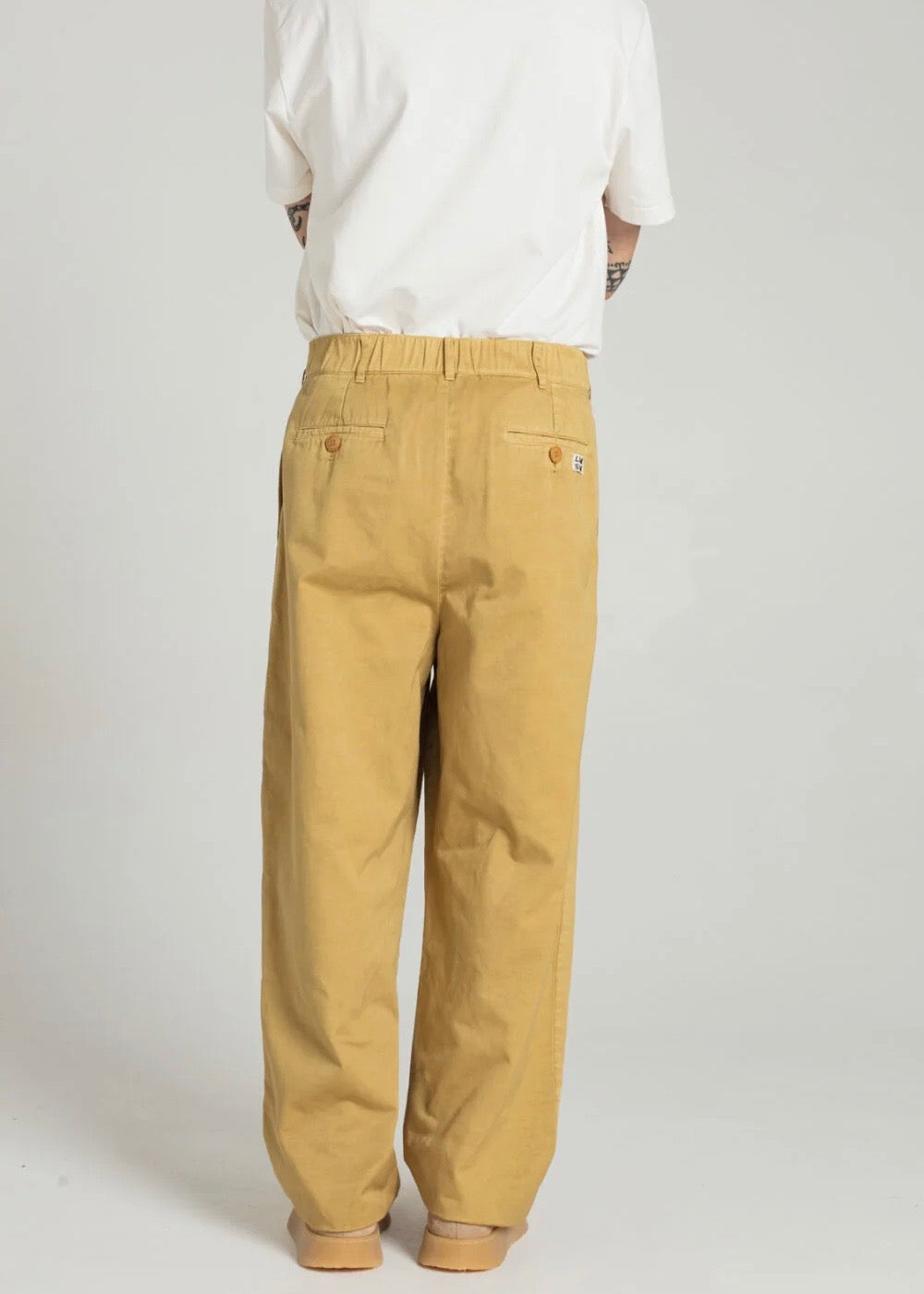 Pitt Wide Gabardine Pants — BEIGE