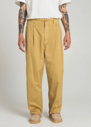 Pitt Wide Gabardine Pants — BEIGE