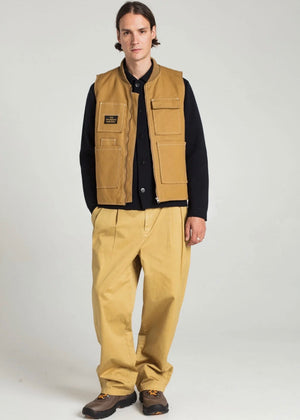 Pitt Wide Gabardine Pants — BEIGE