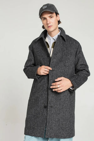 Monfey Long Men Coat Black