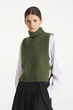Sarianne Sleeveless Sweater — KAKI