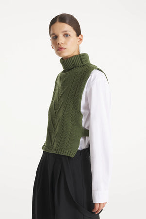 Sarianne Sleeveless Sweater — KAKI
