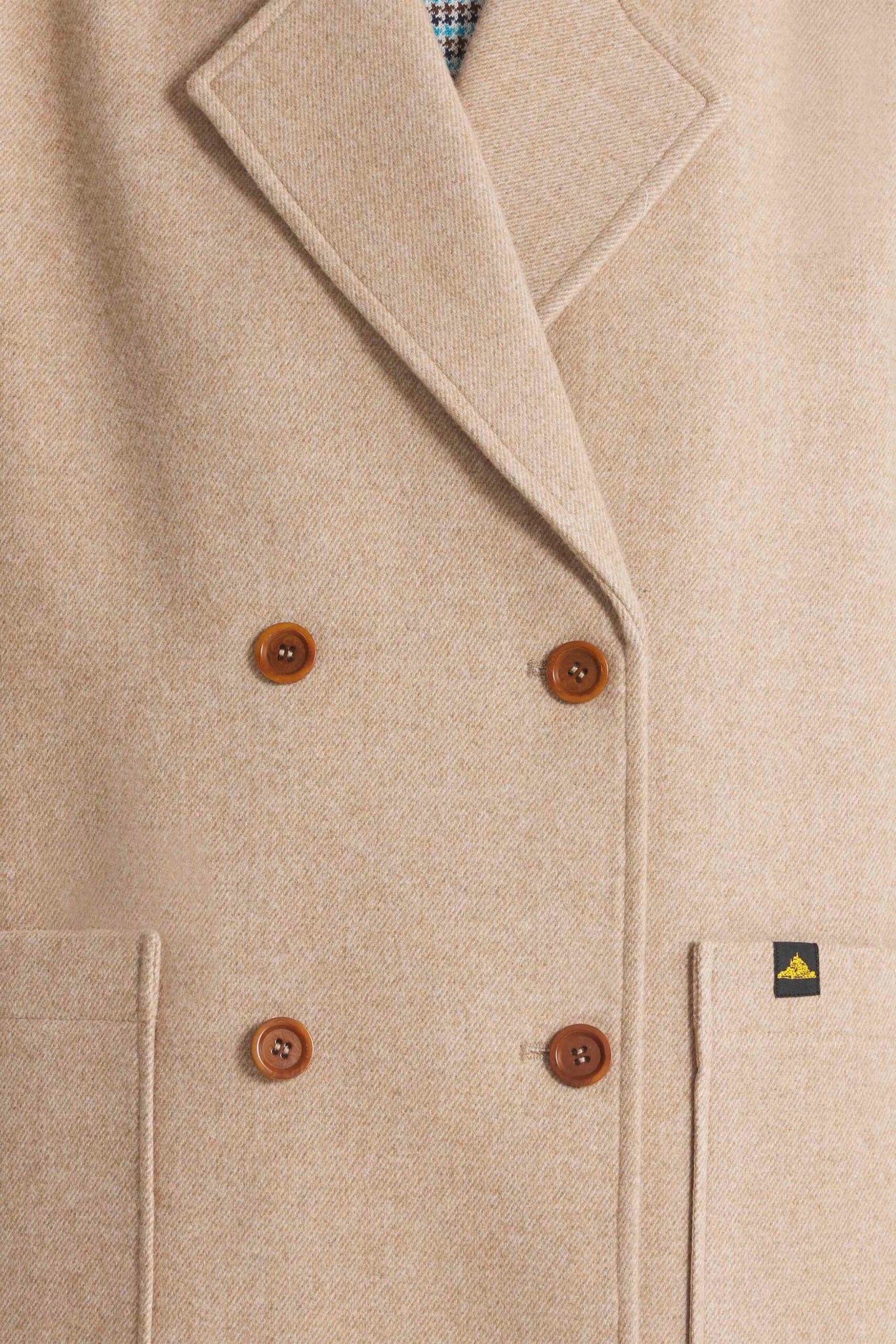 Marcie Tailored Coat — OFF WHITE / CAMEL