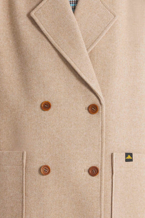 Marcie Tailored Coat — OFF WHITE / CAMEL