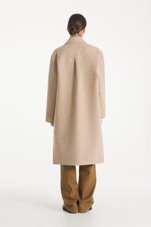Marcie Tailored Coat — OFF WHITE / CAMEL