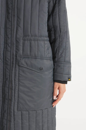 Mandy Quilted Overcoat — CHARCOAL
