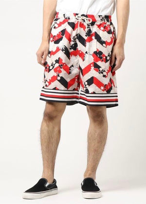 All Over Venice Shorts — RED / BLACK