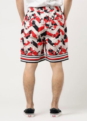 All Over Venice Shorts — RED / BLACK