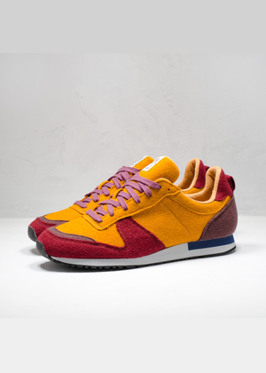 Universal Works Marathon Shoe — PUMPKIN / BURGUNDY/ GRAPE