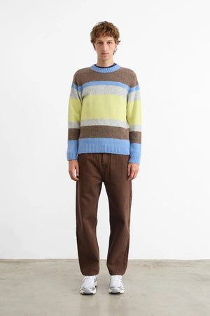 Striped Glasgow crew-neck sweater  — YELLOW MULTI STRIPES