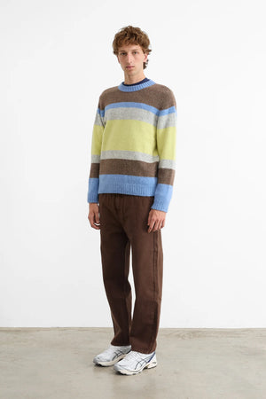 Striped Glasgow crew-neck sweater  — YELLOW MULTI STRIPES