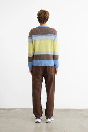 Striped Glasgow crew-neck sweater  — YELLOW MULTI STRIPES