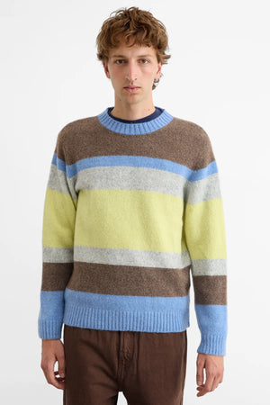 Striped Glasgow crew-neck sweater  — YELLOW MULTI STRIPES