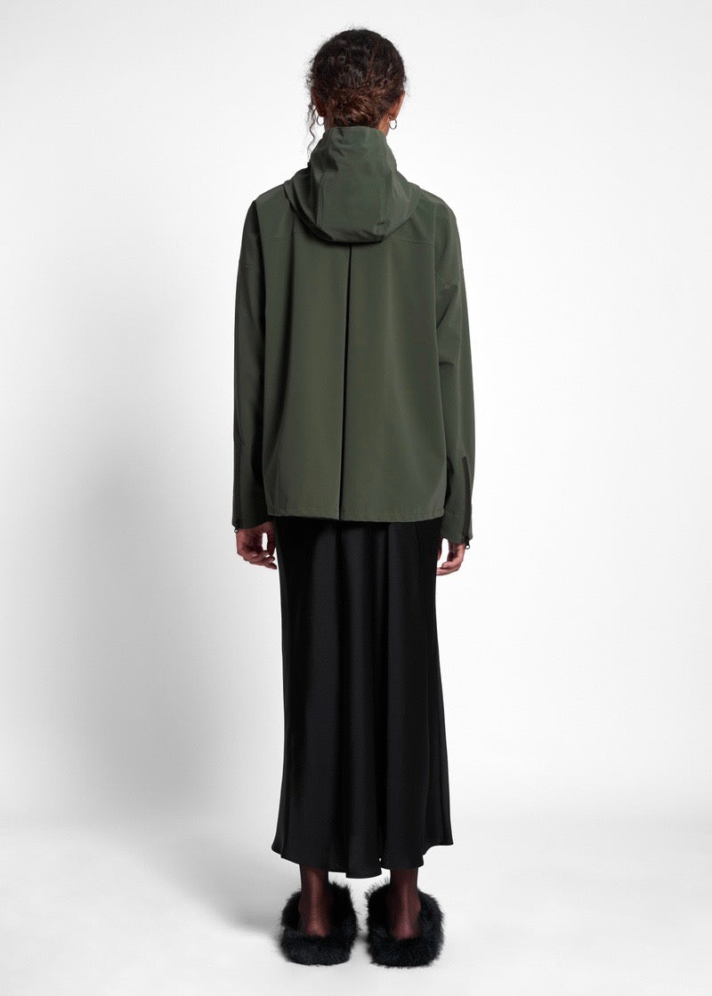 Sandviken Lightweight Zip Rain Jacket — SUEDE GREEN