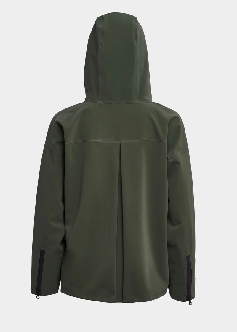 Sandviken Lightweight Zip Rain Jacket — SUEDE GREEN
