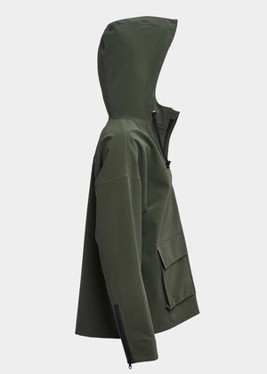 Sandviken Lightweight Zip Rain Jacket — SUEDE GREEN