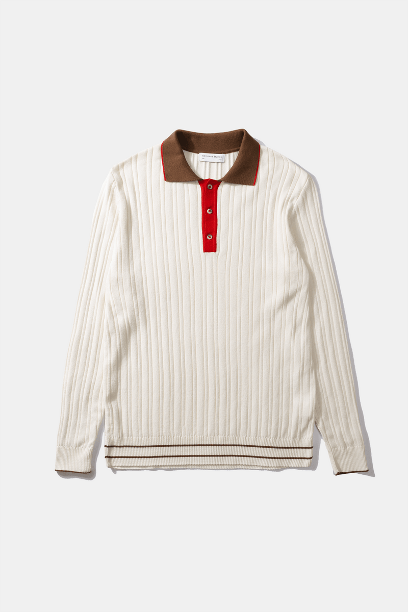 70's Polo Long Sleeve Shirt Off White