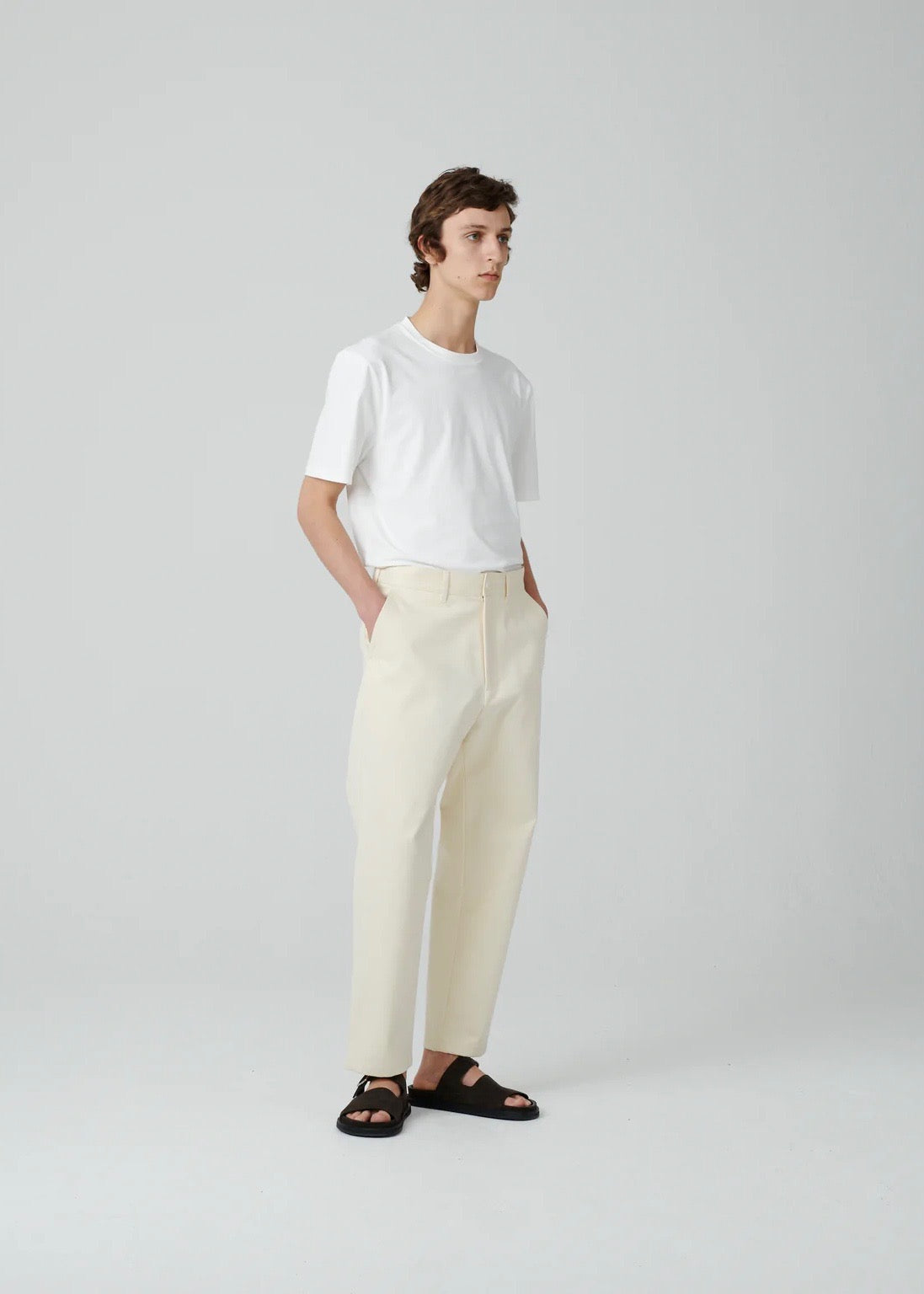 Bill Pant Peached Cotton Twill — CREAM