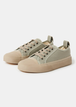 Byrd Rubberised Canvas Shoe — KHAKI