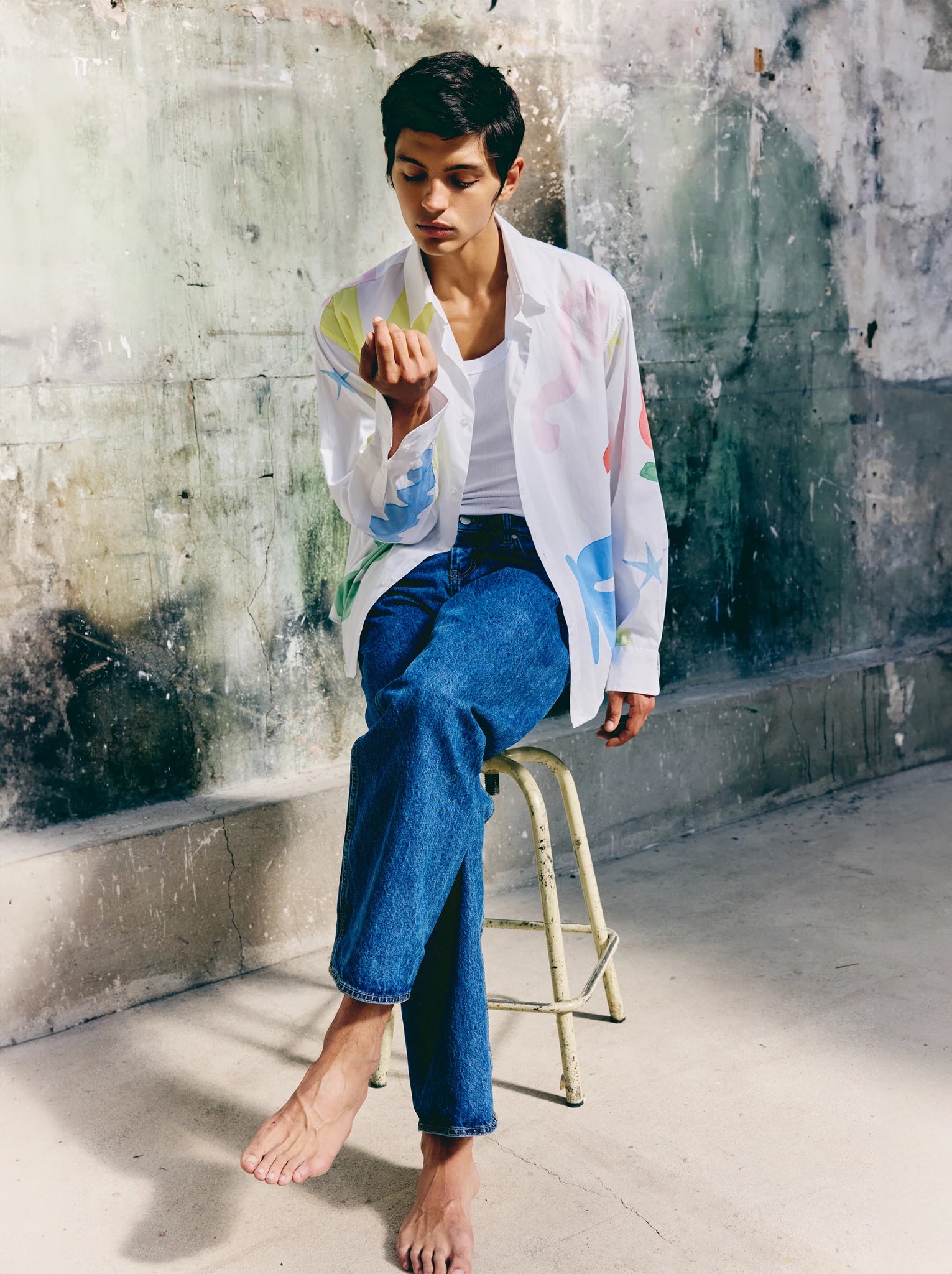 Watercolour Shirt — WHITE MULTI