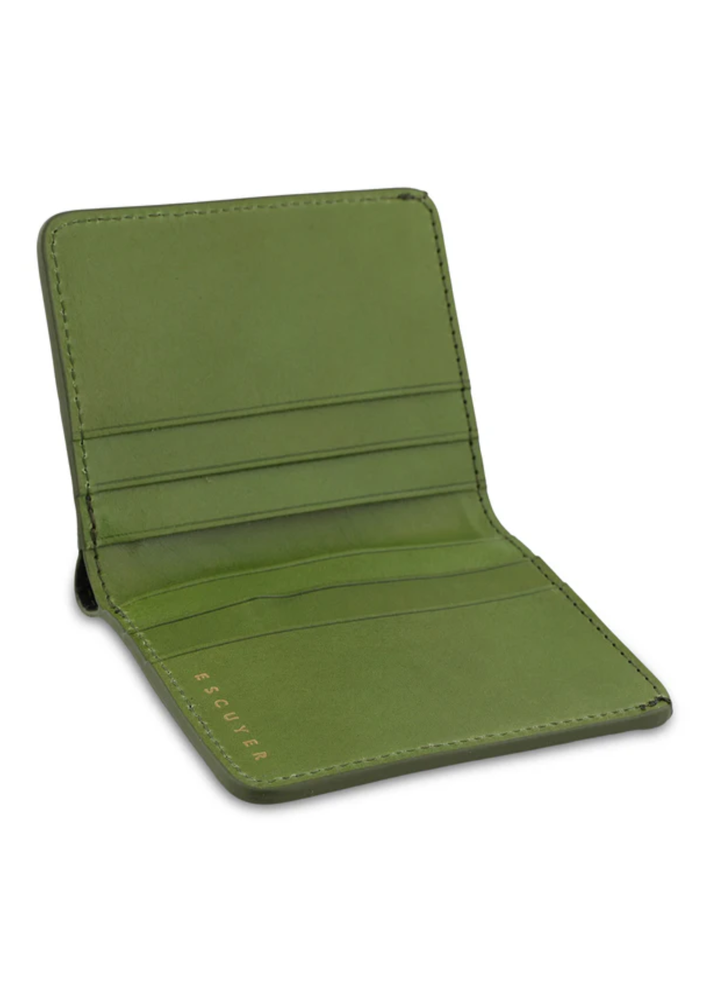 Slim Leather Wallet Vertical — CLOROFILA / LIME