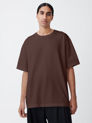 Lay Mercerized Cotton T-Shirt — CHOCOLATE