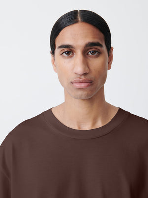 Lay Mercerized Cotton T-Shirt — CHOCOLATE
