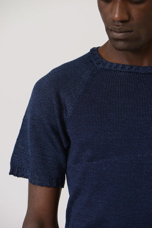 Raglan Knit SS Top — BLACK / BROWN / BLUE / STARY NIGHT BLUE