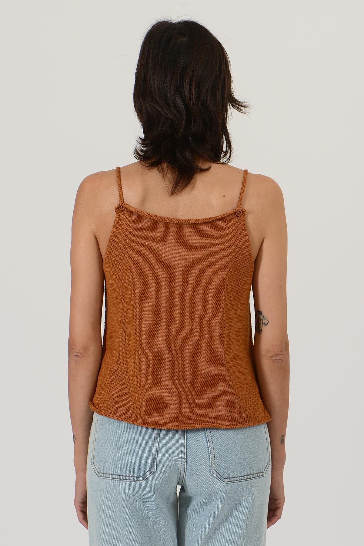 Triangle Shoulder Strap Sleeveless Top — MOCHA MOUSSE