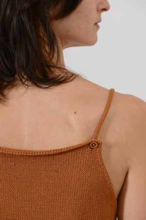Triangle Shoulder Strap Sleeveless Top — MOCHA MOUSSE