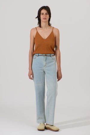 Triangle Shoulder Strap Sleeveless Top — MOCHA MOUSSE