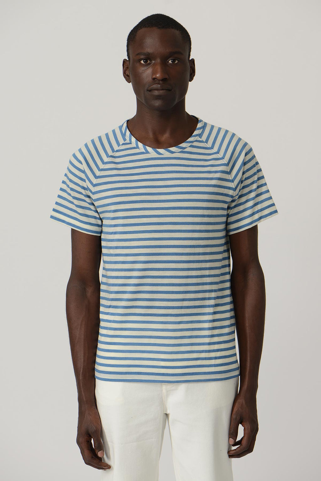 Earlymade Stripes Raglan Tee — WHITE / BLUE