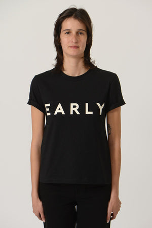 EARLY Logo Women Tee — BLACK / CARAMEL / CHOCOLATE