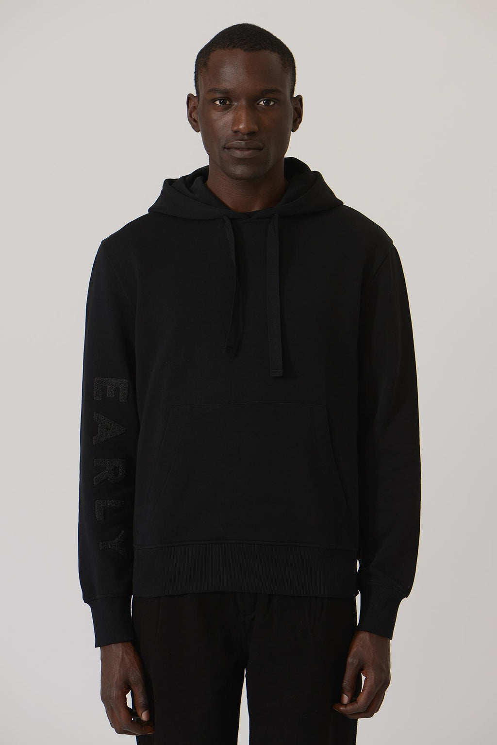 Early High-Stitch Logo Hoodie - Black