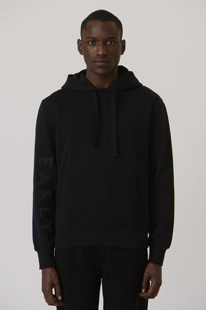 Early High-Stitch Logo Hoodie — BLACK