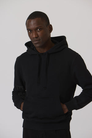 Early High-Stitch Logo Hoodie — BLACK