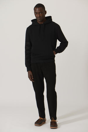 Early High-Stitch Logo Hoodie — BLACK