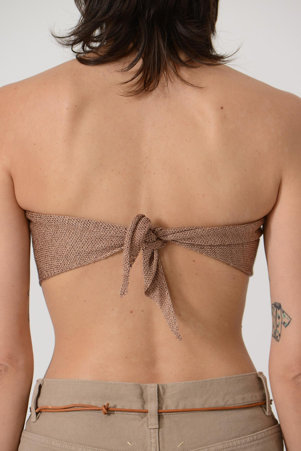Cotton Blend Knitted Bandana — BRONZE