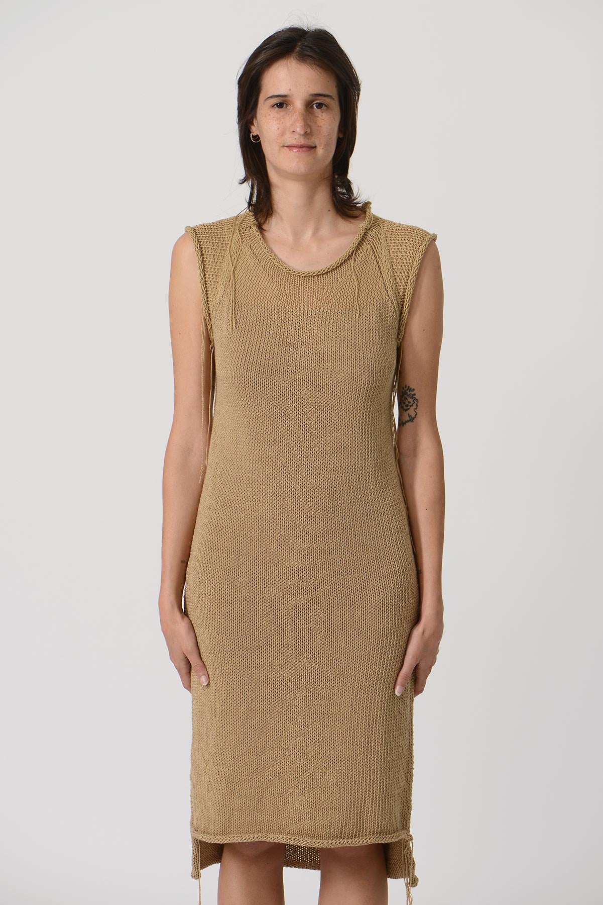 Shoulder See Through Knit Dress — HAY