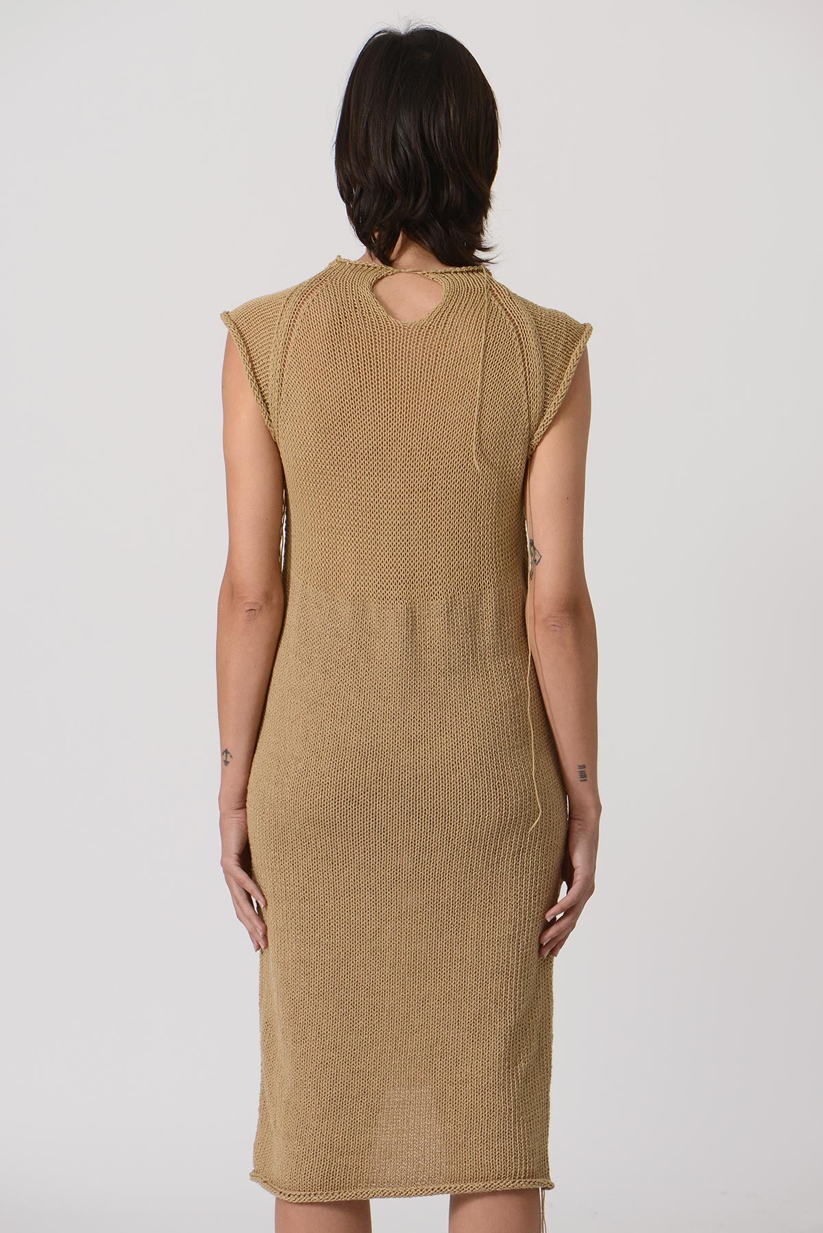 Shoulder See Through Knit Dress — HAY