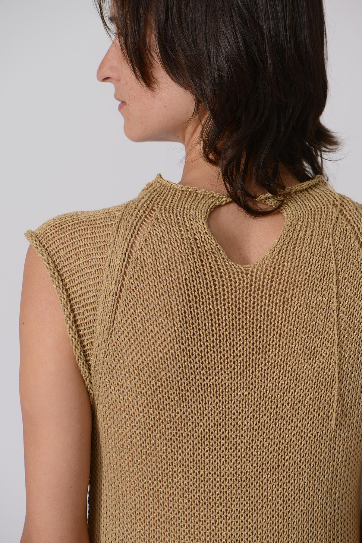 Shoulder See Through Knit Dress — HAY